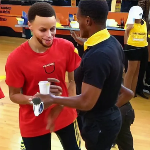 Image similar to stephen curry working for mcdonalds