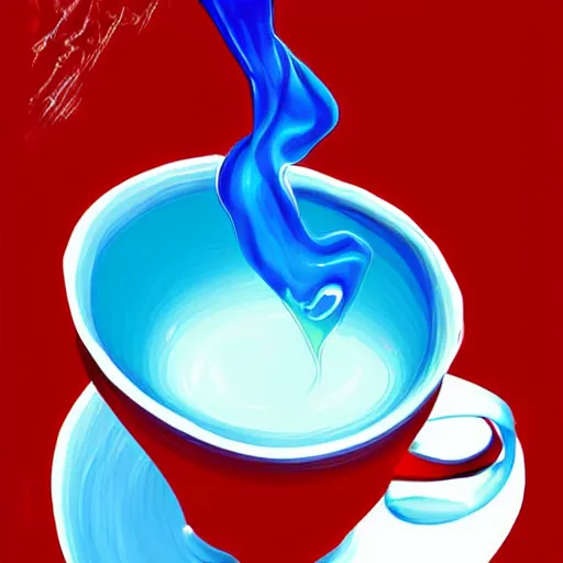 Prompt: a cup of blue liquid, vivid, digital art, poster, detailed, professional