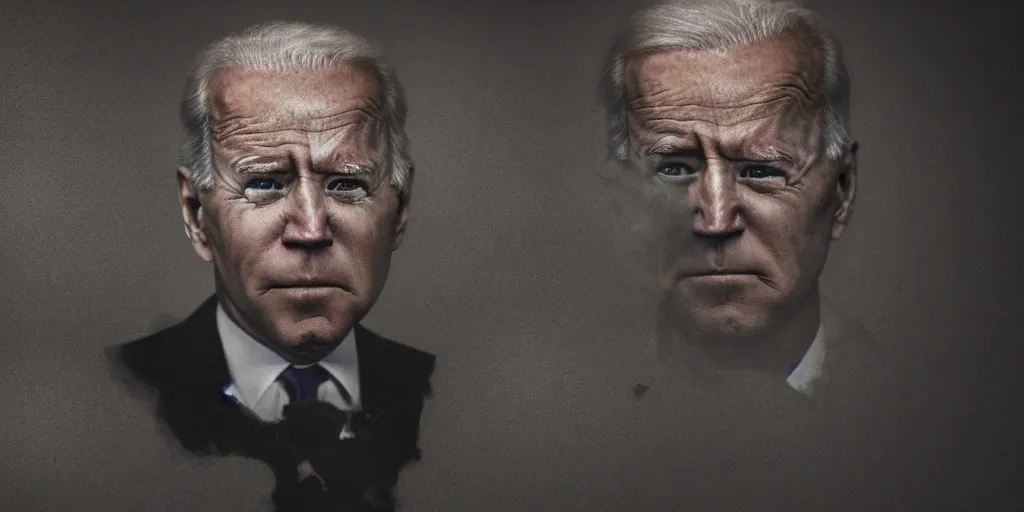 Prompt: sad joe biden portrait in a demonic dark dungeon, atmospheric, ambient, volumetric lighting, unreal engine, octane render, high resolution, detailed, award - winning, photograph, no artifacts