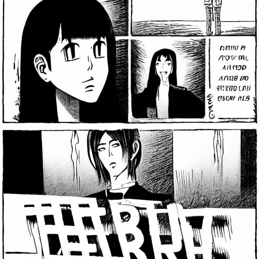 Prompt: i cant be honest with my feelings, drawn by junji ito