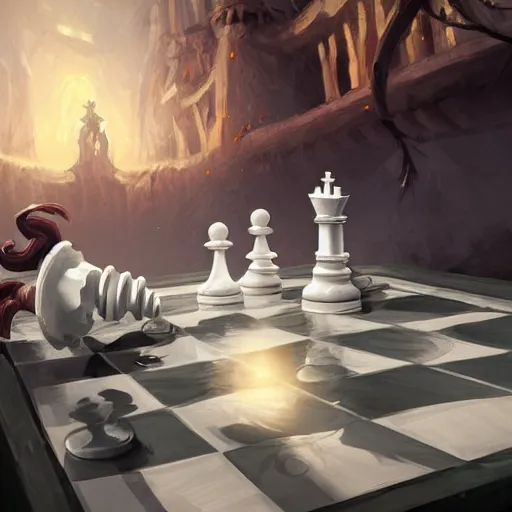 Prompt: a white chess pawn piece, chess, chess game, chess, chess, chess game, battlefield background, bright art masterpiece artstation. 8 k, sharp high quality artwork in style of jose daniel cabrera pena and greg rutkowski, concept art by tooth wu, blizzard warcraft artwork, hearthstone card game artwork, chess pawn