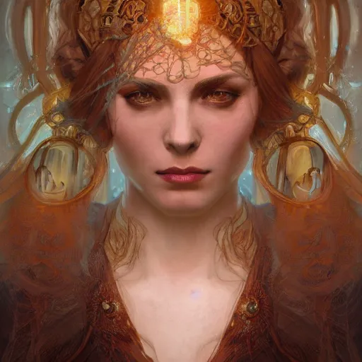 Image similar to portrait of circe, intricate, headshot, highly detailed, digital painting, artstation, concept art, sharp focus, cinematic lighting, illustration, art by artgerm and greg rutkowski, alphonse mucha, cgsociety