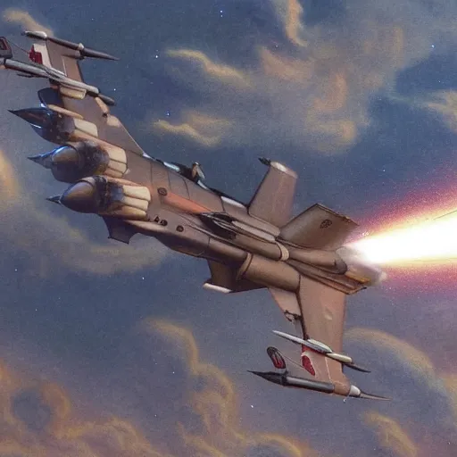 Prompt: a dwarf in a fighter jet firing a sidewinder missile at a dragon, realistic, action, high quality