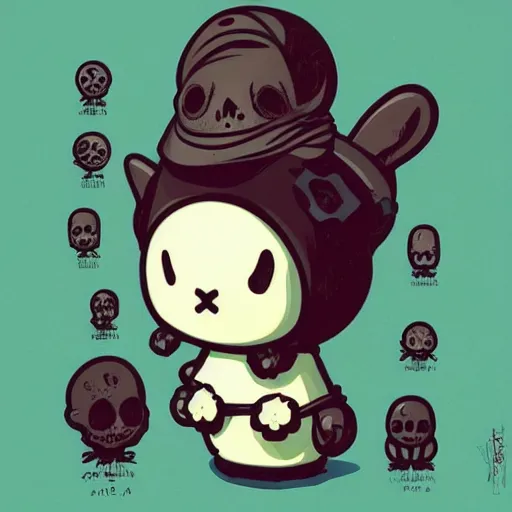 Image similar to portrait skull girl miffy by petros afshar, tom whalen, laurie greasley, jc leyendecker and singer sargent