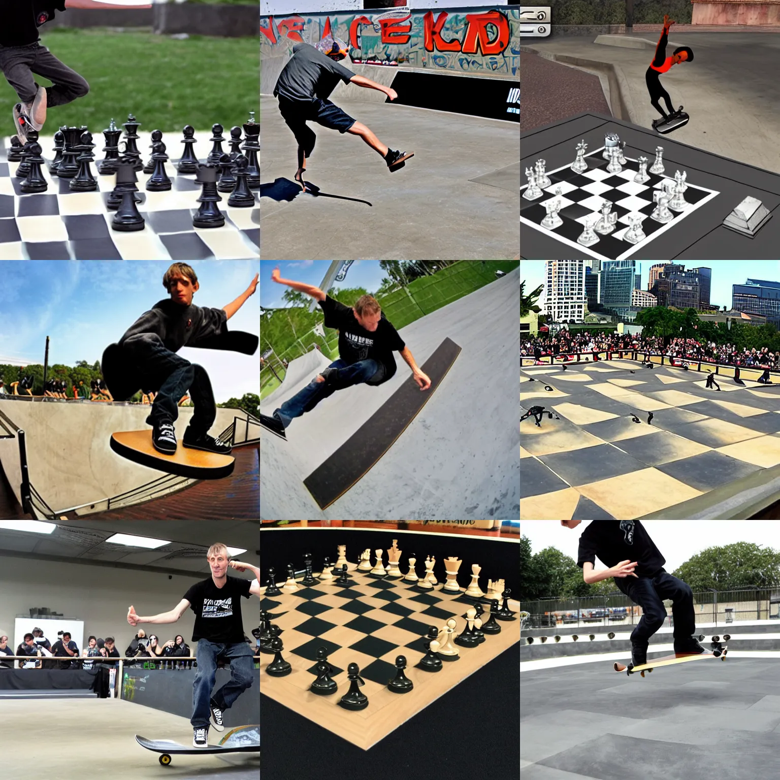 Prompt: tony hawk pro chess