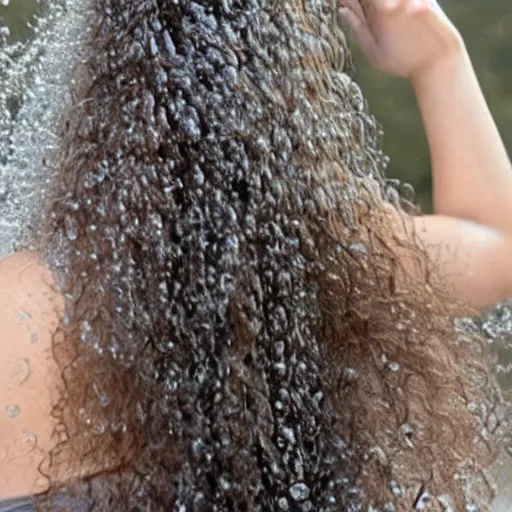 Image similar to a woman whose hair is made out of water