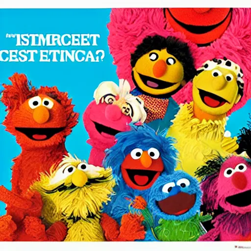 Image similar to Sesame Street nuclear propaganda poster, highly detailed illustrated poster