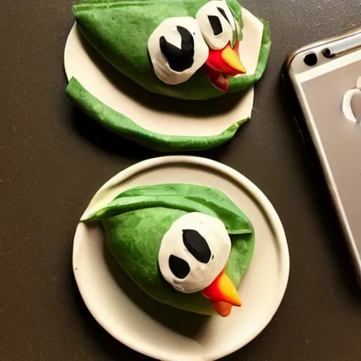 Prompt: an icon of a chicken wrap, in the style of iphone emoji, clay art