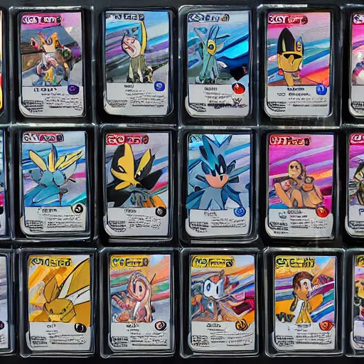 Image similar to pokemon cards with snooki, joe biden, nicki minaj, kim kardashian, osama bin laden, pokemon anime style, hd 8k image high detail, at target