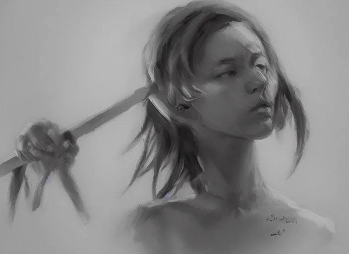 Prompt: The Life, sketch, black and white, concept art oil painting by Jama Jurabaev, extremely detailed, brush hard, artstation