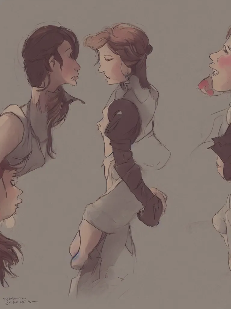 Image similar to lesbian love by disney concept artists, blunt borders, rule of thirds