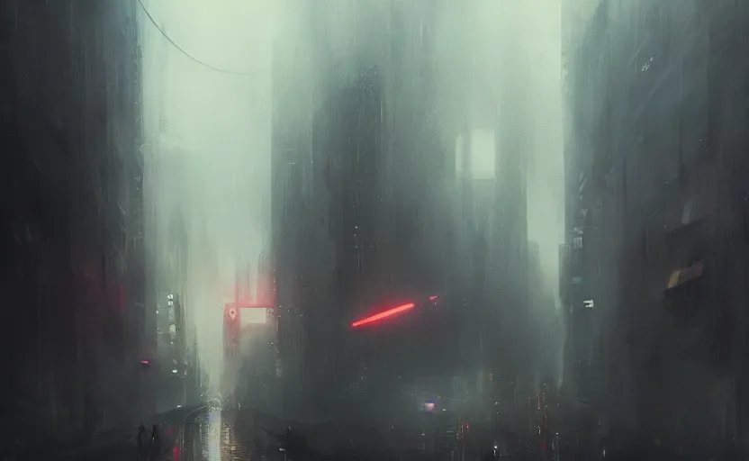 Prompt: A painting of Blade Runner trending on artstation in the style of Greg Rutkowski