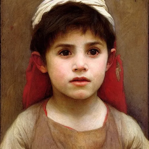 Prompt: young berber boy portrait, bouguereau and bowater