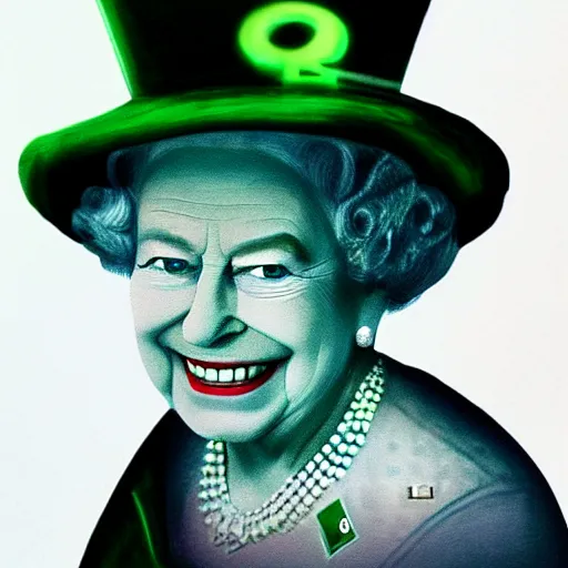 Image similar to queen elizabeth as the riddler