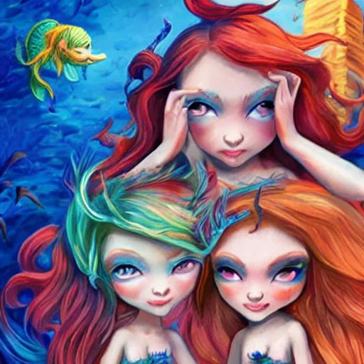 Prompt: devilish mermaids