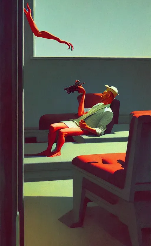 Image similar to Control your dreams, very coherent, painted by Edward Hopper, Wayne Barlowe, painted by James Gilleard, airbrush, art by JamesJean