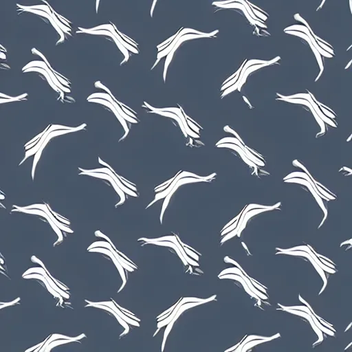 Image similar to fabric pattern of stylized minimalistic cranes