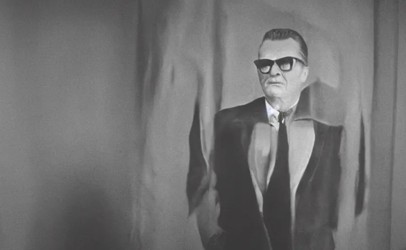 Prompt: 60s movie still full-lenght portrait of old Josip Broz Tito, by Irving Penn , Cinestill 800t 35mm black and white, heavy grainy picture, very detailed, high quality, 4k, HD criterion, precise texture