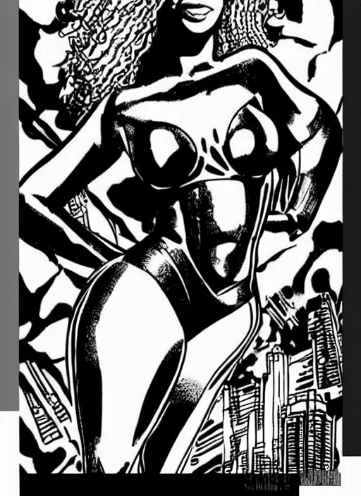 Image similar to beyonce in the style of jack Kirby,