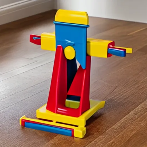 Image similar to a guillotine designed by fisher - price toys, toy guillotine, high detail product photo