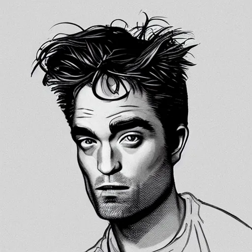 Image similar to “ robert pattinson retro minimalist portrait by jean giraud, moebius, sharp, smooth face, comic, 8 k ”