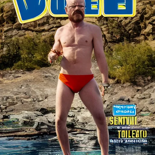 Image similar to Walter White on the cover of Swimsuit Illustrated (2020)