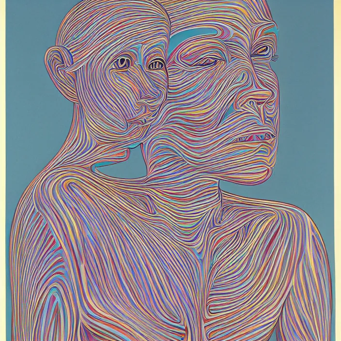 Image similar to woman designed by corbusier, by alex grey