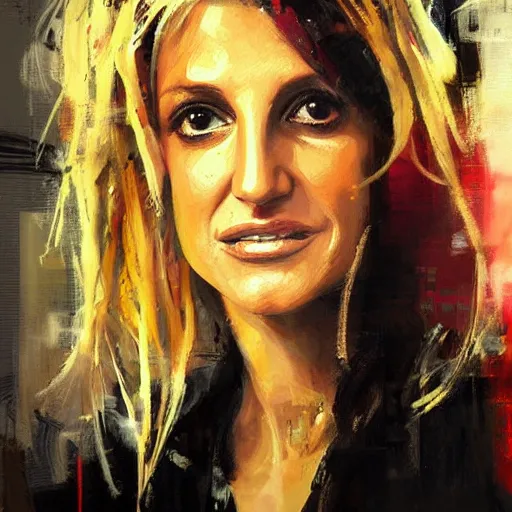 Prompt: britney spears and lisa edelstein morphed together, hybrid, jeremy mann painting