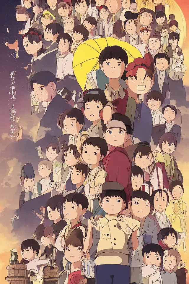 Prompt: a portrait of the movie poster of graveyard of the fireflies with all the characters replaced with shiba inus, in the art style of studio ghibli, miyao hayazaki, artistic 4 k