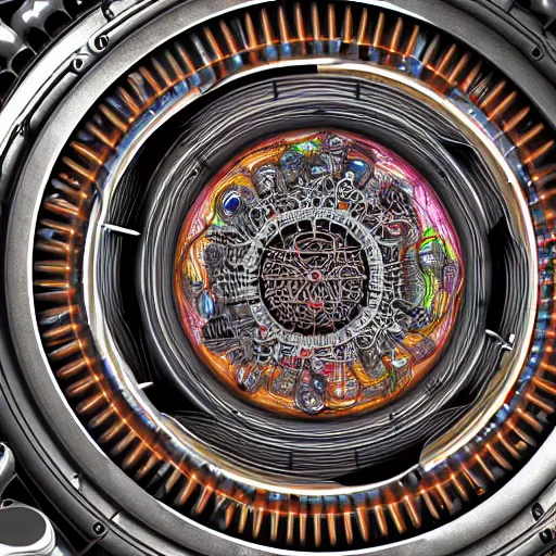 Image similar to realistic detailed image of the inside of a living biomechanical valve body, very intricate colorful masterpiece, hd photo