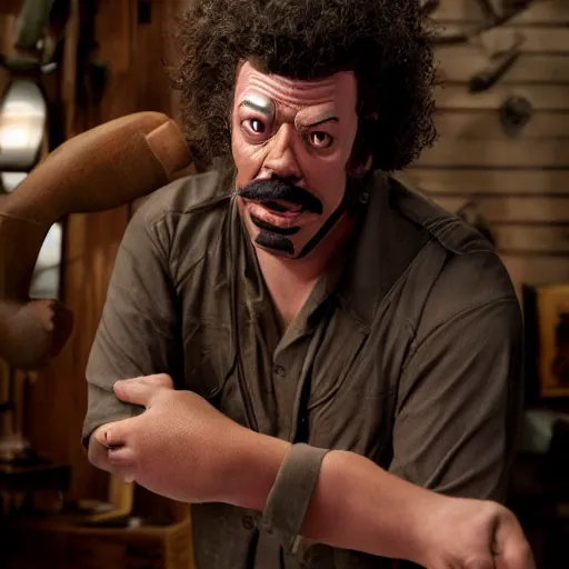 Prompt: animatronic Danny McBride, exposed mechanics, photo, Stan Winston studios, detailed, 4k