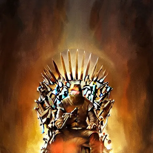 Image similar to game of thrones, targaryan god, painted by greg rutkowski