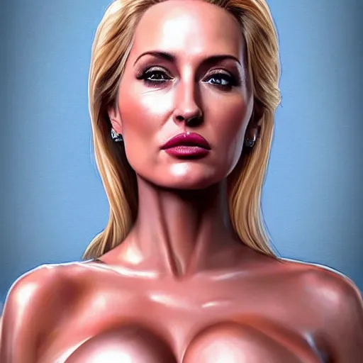 Image similar to lindsey pelas as gillian anderson the president of united states digital painting artstation concept art sharp focus illustration art by artgerm h 7 0 4