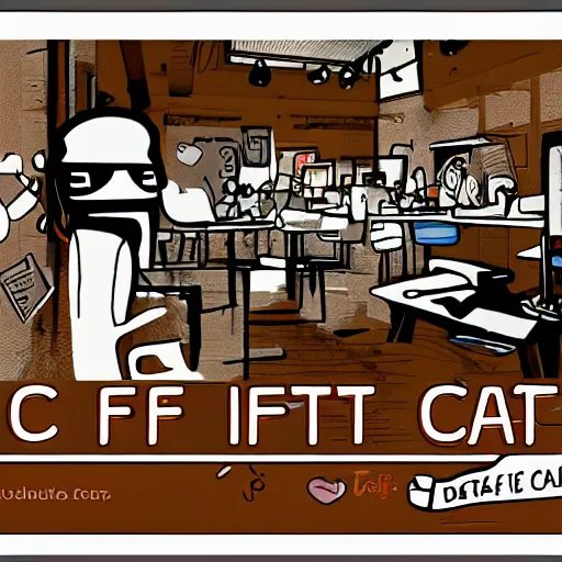 Image similar to lofi digital art cafe