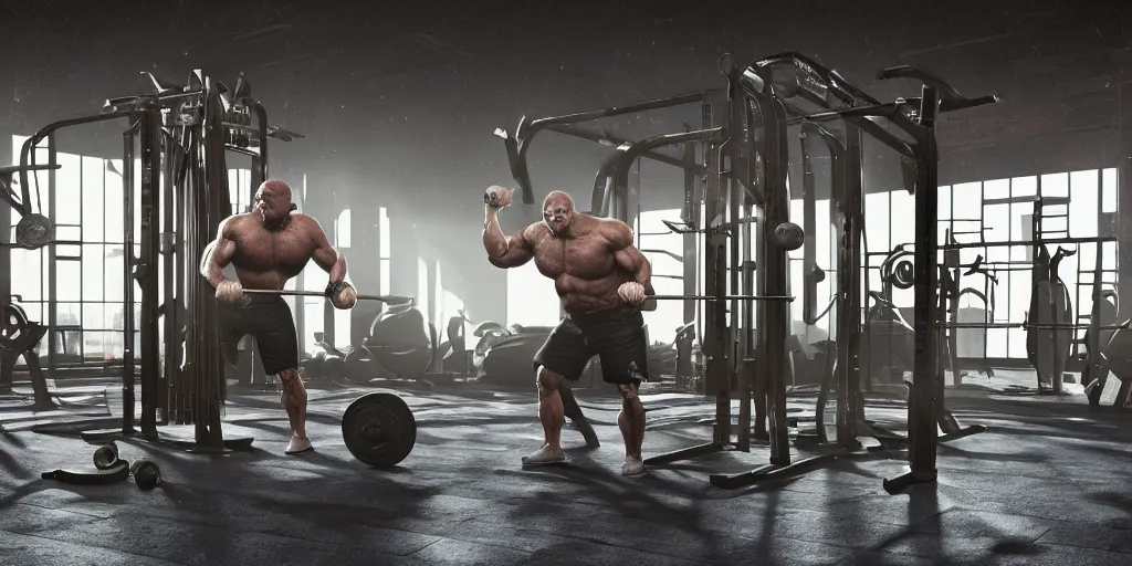 Image similar to walrus lifting weights in the gym, realistic 4 k octane beautifully detailed render, 4 k post - processing, highly detailed, intricate complexity, epic composition, magical atmosphere, cinematic lighting, masterpiece, ultra hd