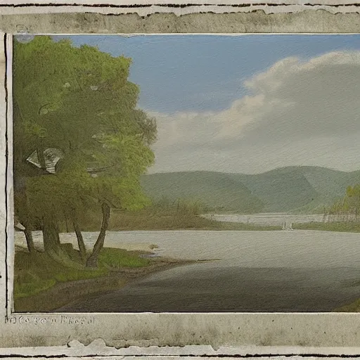 Image similar to portrait of Google Maps, in the style of the Hudson River School