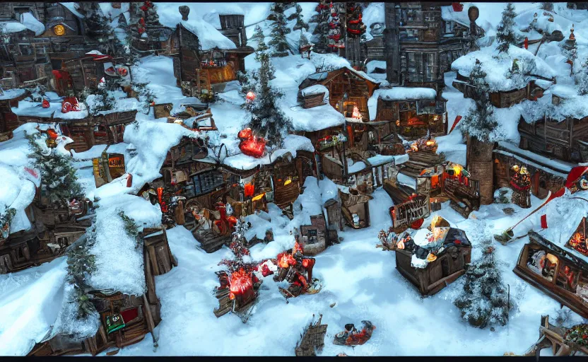 Image similar to Santa's workshop as a Call of Duty map