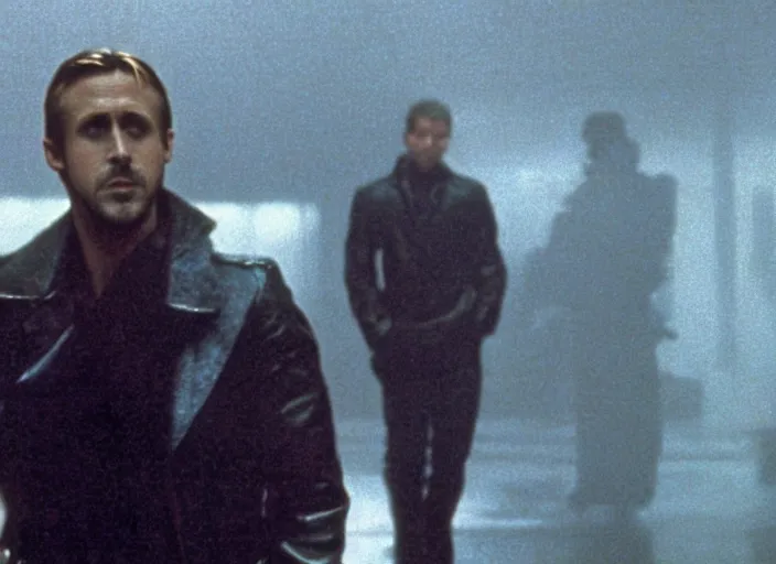 Image similar to film still of Ryan Gosling as Decker in Blade Runner 1982