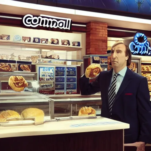 Image similar to Saul Goodman destroys a Cinnabon store