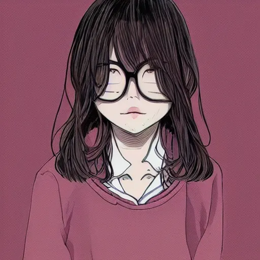 Image similar to a portrait of a girl by inio asano, aya takano color style