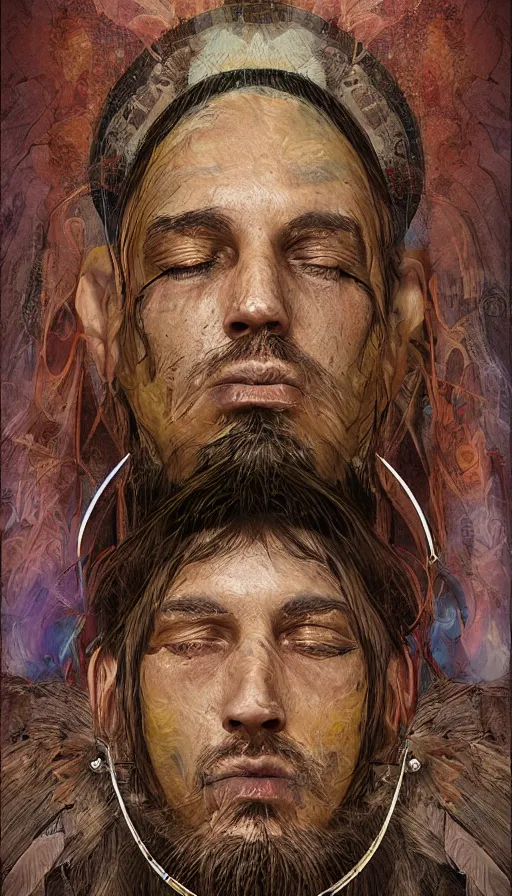 Image similar to portrait of a digital shaman, by fortiche studio