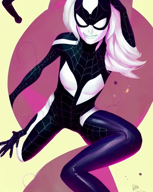 Prompt: Emma Stone Spider-Gwen venom, art by lois van baarle and loish and ross tran and rossdraws and sam yang and samdoesarts and artgerm, digital art, highly detailed, intricate, sharp focus, Trending on Artstation HQ, deviantart, unreal engine 5, 4K UHD image