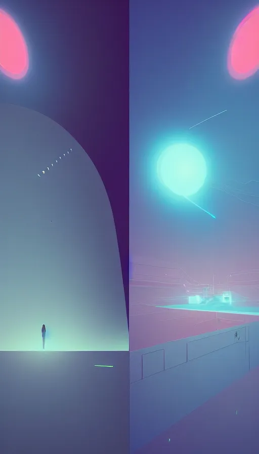 Image similar to the two complementary forces that make up all aspects and phenomena of life, by Beeple