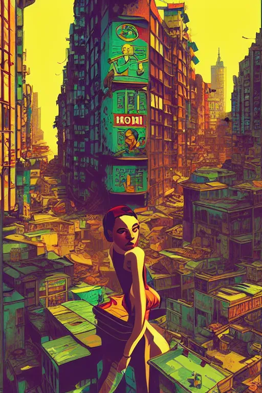 Image similar to slum neighbourhood. pop art, pixel, bioshock art style, gta chinatown art style, dynamic proportional, dynamic composition, sharp focus, intricate, without, elegant, aesthetic, warm colour, art by artgerm and richard hamilton and mimmo rottela