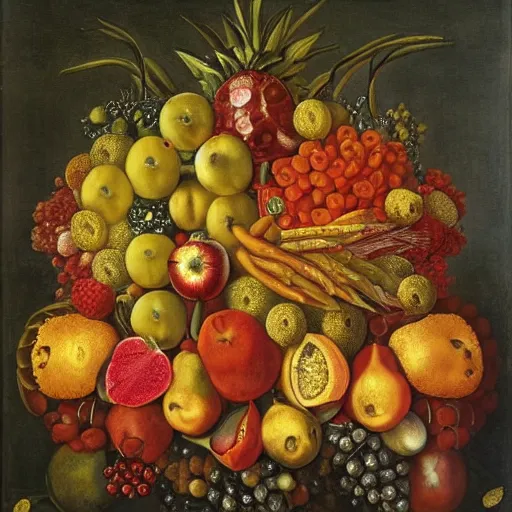 Prompt: only fruits, by giuseppe arcimboldo