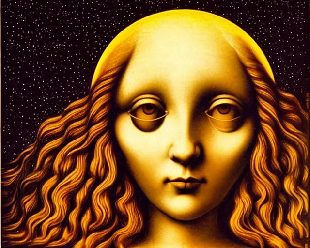 Image similar to universe cosmology mental state, a closeup simple vector pop surrealism, by ( leonardo da vinci ) and rafal olbinski