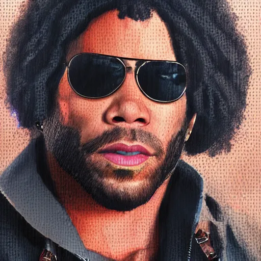 Image similar to detailed accurate portrait of lenny kravitz as han solo, star wars movie still, high resolution image, dc comics art style, artstation trends, 8 k