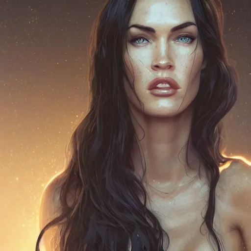 Prompt: portrait of megan fox as an anthropomorphic, au naturel, hyper detailed, digital art, trending in artstation, cinematic lighting, studio quality, smooth render, unreal engine 5 rendered, octane rendered, art style by klimt and nixeu and ian sprigger and wlop and krenz cushart.