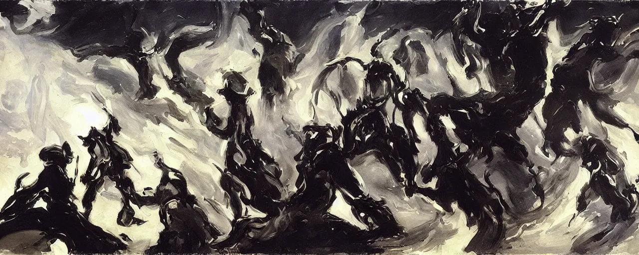 Prompt: dark scifi by john singer sargent