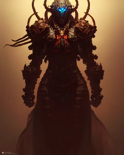 Image similar to diablo action game robot shaman by artgerm, greg rutkowski, alphonse mucha, cgsociety and beeple highly detailed, sharp focus, cinematic lighting, illustration, art, octane render, unreal engine lumen, very coherent. cinematic, hyper realism, high detail, octane render, 8 k